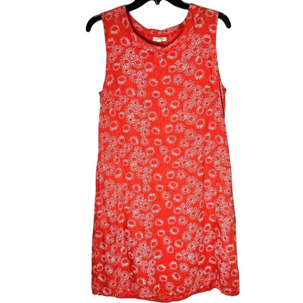 Lina Tovey 100% Linen Strapless Dress Womens Medium Floral Print Summer